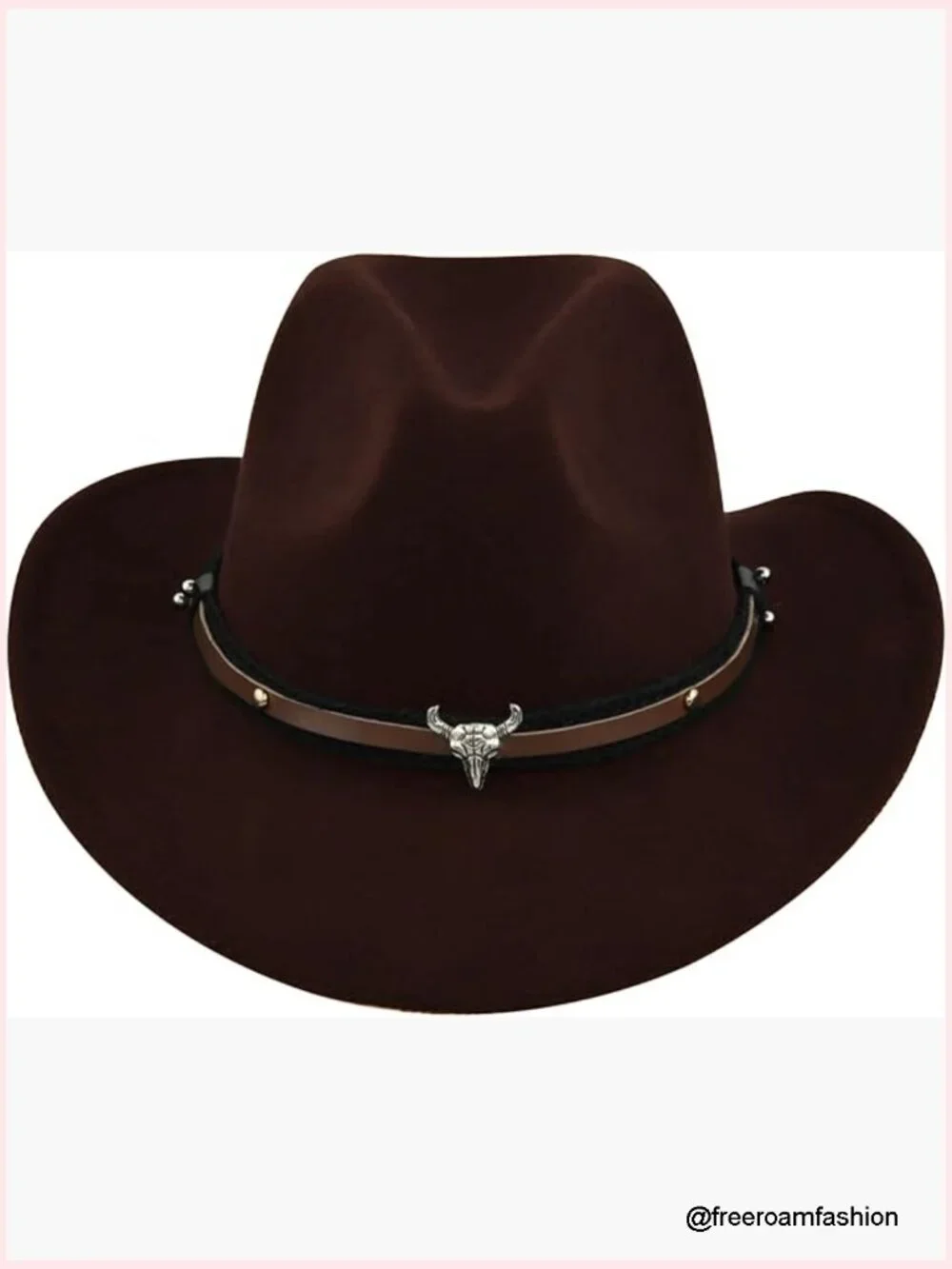 Shapeable Wide Brim Felt Cowboy Hat for Women Men with Belt Buckle
